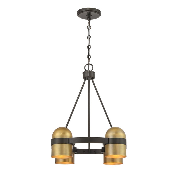 Savoy House Andover 4Lt Chandelier, Bronze/Riviera Brass
