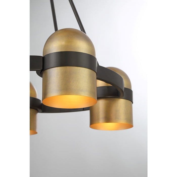 Savoy House Andover 4Lt Chandelier, Bronze/Riviera Brass