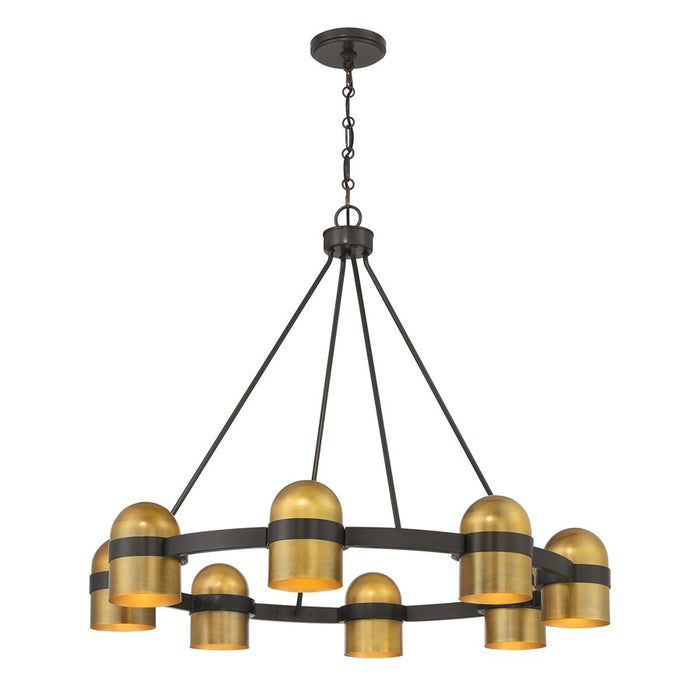 Savoy House Andover 8Lt Chandelier, Bronze/Riviera Brass - 1-1152-8-333