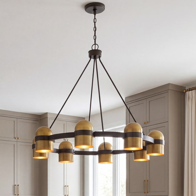 Savoy House Andover 8Lt Chandelier, Bronze/Riviera Brass