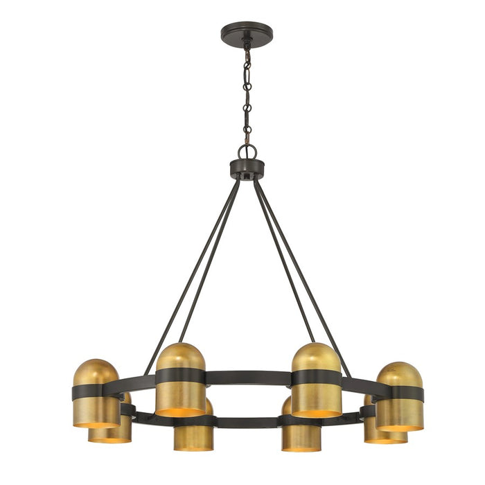 Savoy House Andover 8Lt Chandelier, Bronze/Riviera Brass