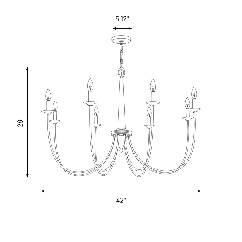 Savoy House Stonecrest 8-Light Chandelier, Matte Black