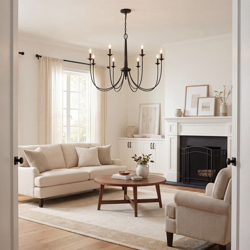 Savoy House Stonecrest 8-Light Chandelier, Matte Black