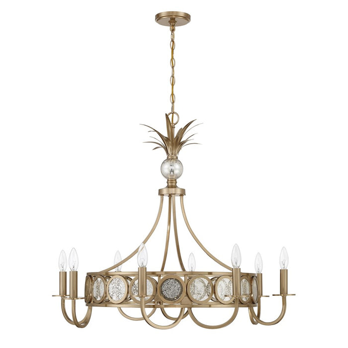Savoy House Hearst 8 Lt Chandelier, Antique, Noble Brass
