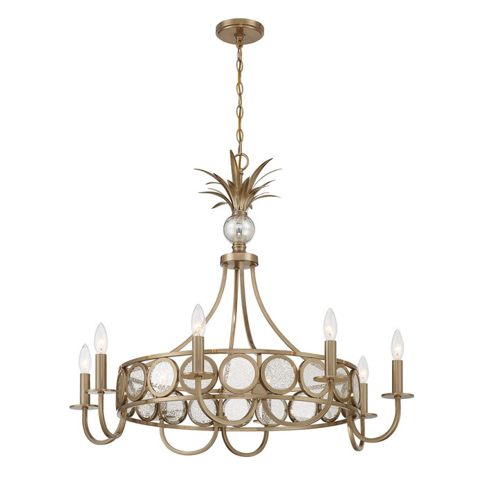 Savoy House Hearst 8 Lt Chandelier, Antique, Noble Brass