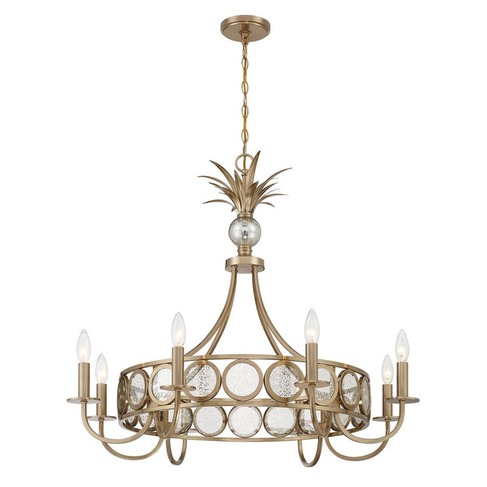 Savoy House Hearst 8 Lt Chandelier, Antique, Noble Brass