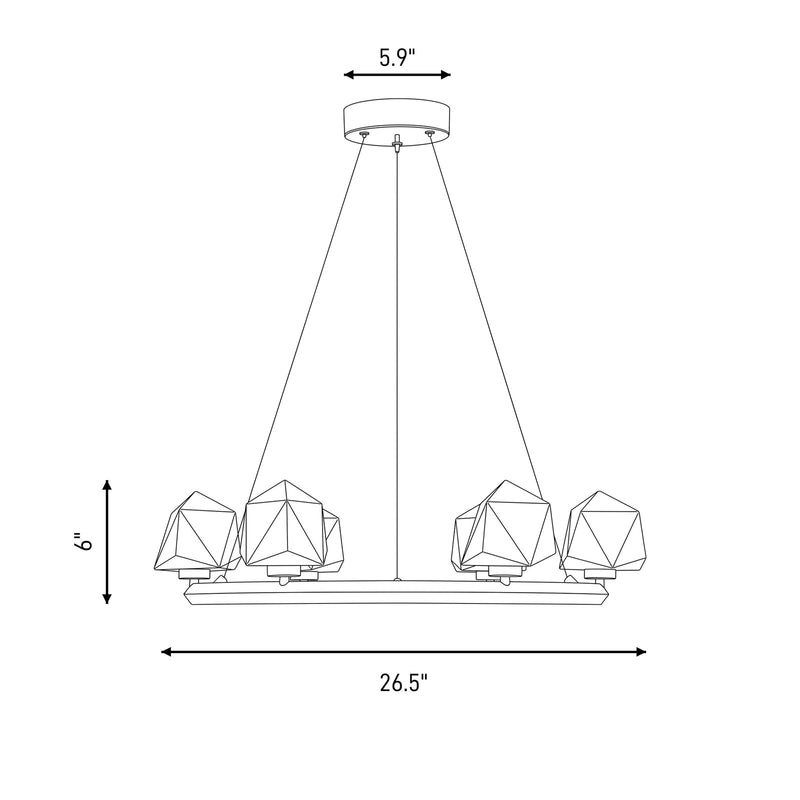 Savoy House Castello 6 Lt Chandelier, Clear, Warm Brass