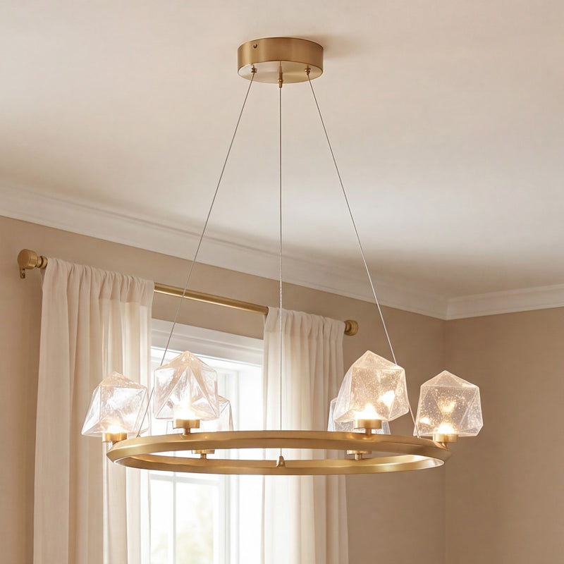 Savoy House Castello 6 Lt Chandelier, Clear, Warm Brass