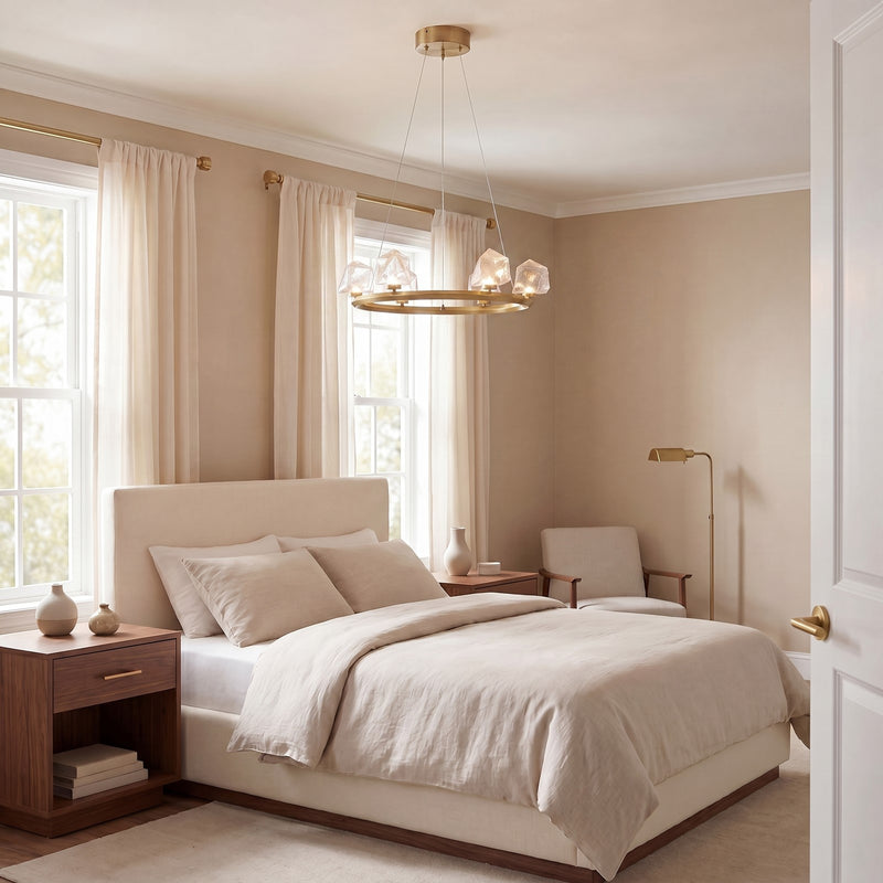 Savoy House Castello 6 Lt Chandelier, Clear, Warm Brass