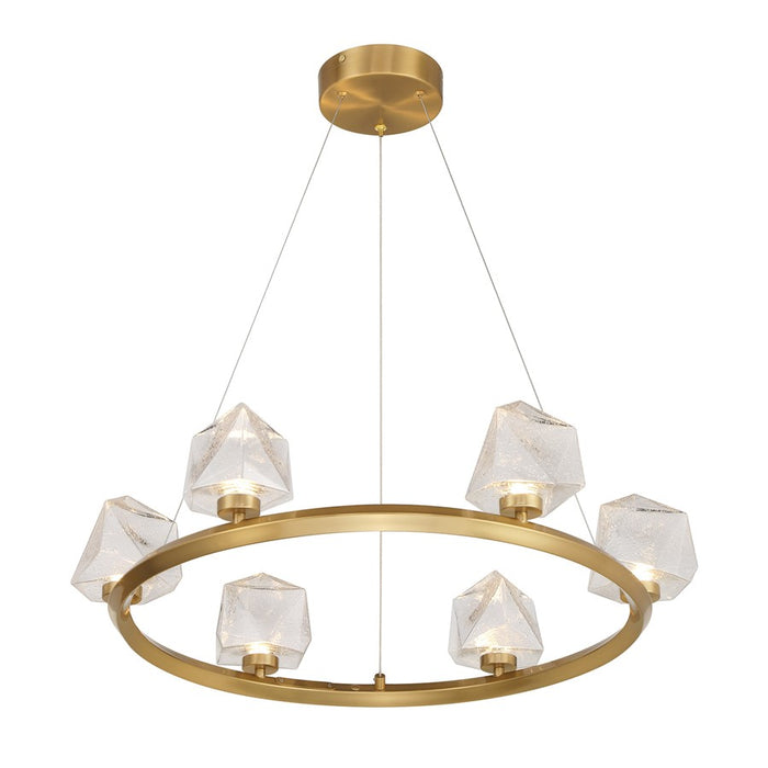 Savoy House Castello 6 Lt Chandelier, Clear, Warm Brass
