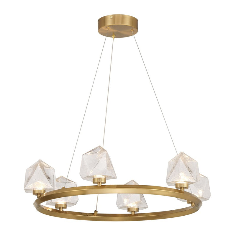 Savoy House Castello 6 Lt Chandelier, Clear, Warm Brass