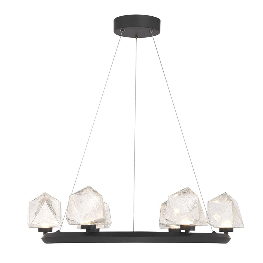Savoy House Castello 6 Lt Chandelier, Clear Seeded, Matte Black - 1-1237-6-89