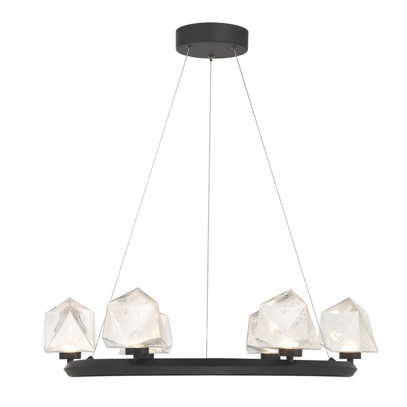 Savoy House Castello 6 Lt Chandelier, Clear Seeded, Matte Black