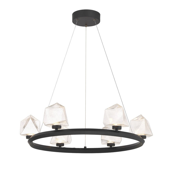 Savoy House Castello 6 Lt Chandelier, Clear Seeded, Matte Black