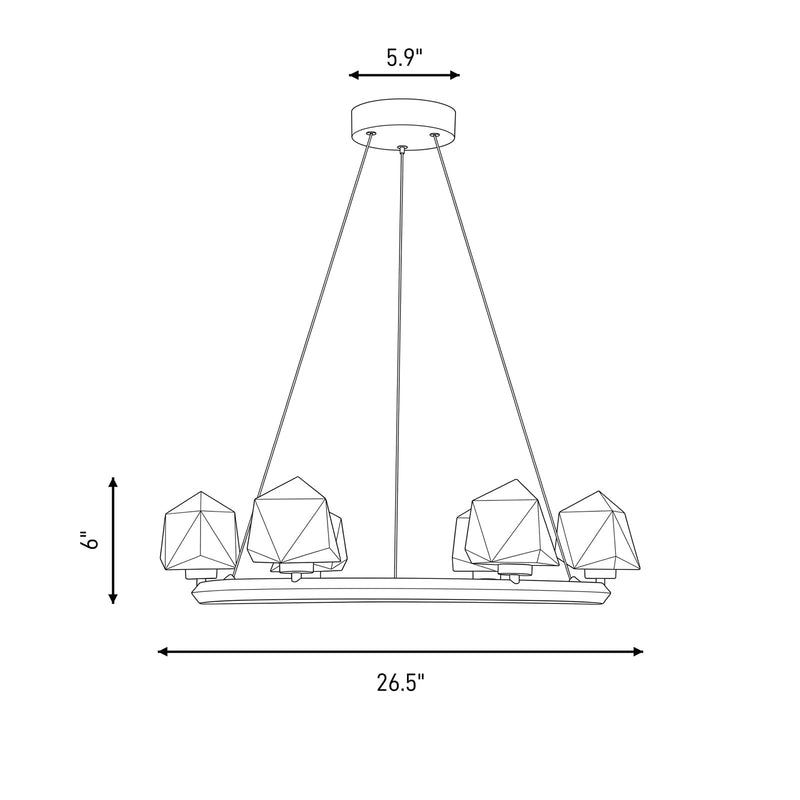 Savoy House Castello 6 Lt Chandelier, Clear Seeded, Matte Black