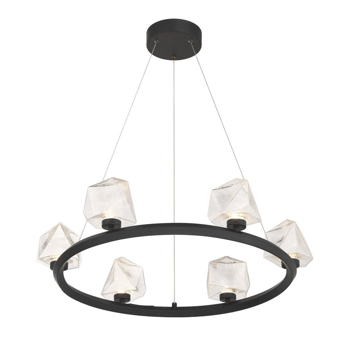 Savoy House Castello 6 Lt Chandelier, Clear Seeded, Matte Black