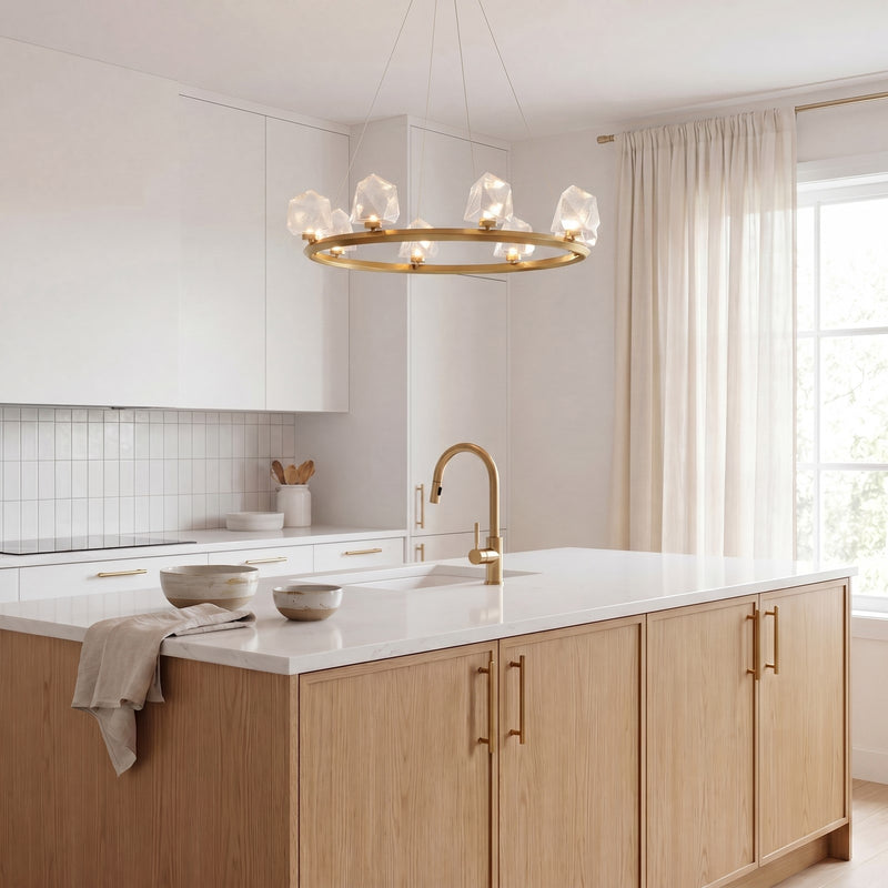 Savoy House Castello 8 Lt Chandelier, Clear, Warm Brass