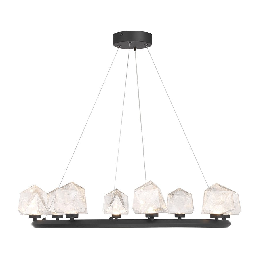 Savoy House Castello 8 Lt Chandelier, Clear Seeded, Matte Black - 1-1238-8-89