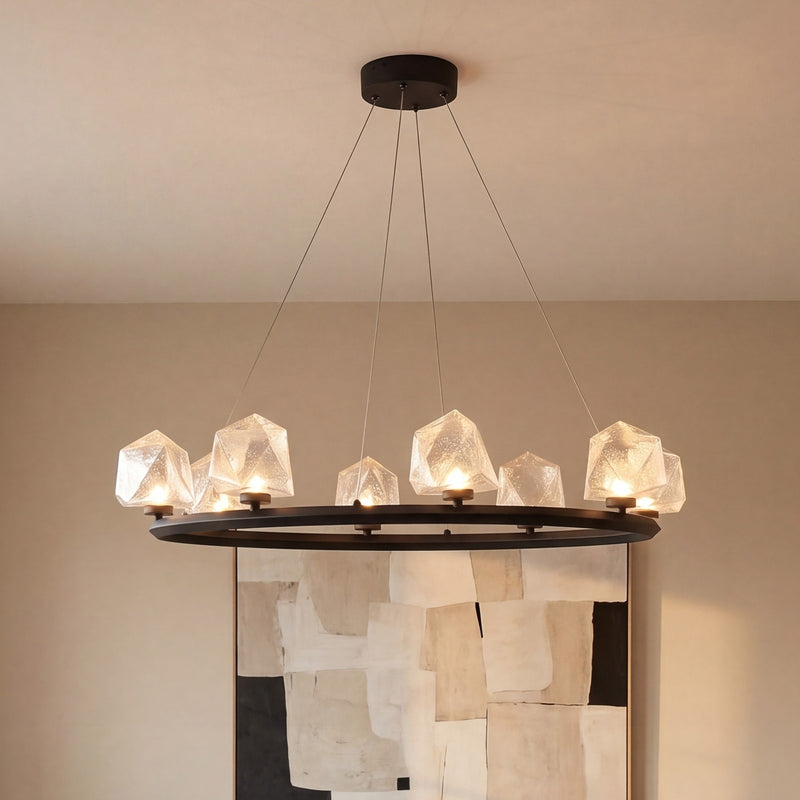 Savoy House Castello 8 Lt Chandelier, Clear Seeded, Matte Black