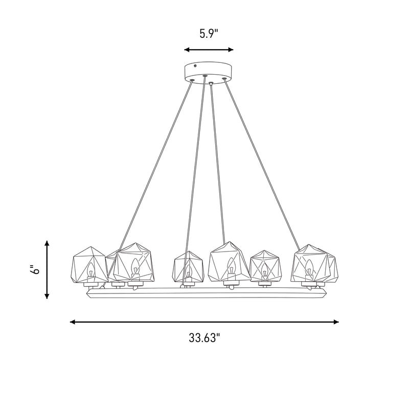 Savoy House Castello 8 Lt Chandelier, Clear Seeded, Matte Black
