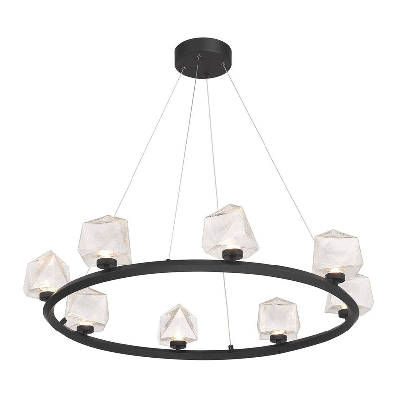 Savoy House Castello 8 Lt Chandelier, Clear Seeded, Matte Black