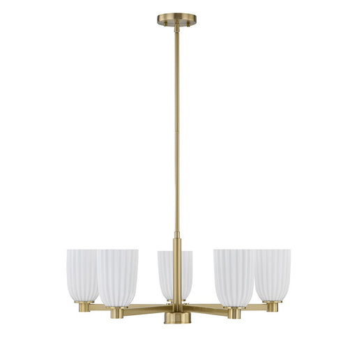 Savoy House Essentials Baldwin 5Lt Chandelier, Brass/White
