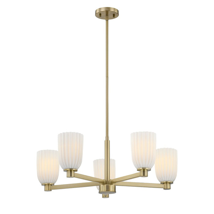 Savoy House Essentials Baldwin 5Lt Chandelier, Brass/White