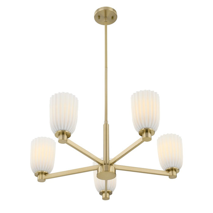 Savoy House Essentials Baldwin 5Lt Chandelier, Brass/White