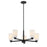 Savoy House Essentials Baldwin 5Lt Chandelier, Black/White Opal