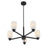 Savoy House Essentials Baldwin 5Lt Chandelier, Black/White Opal