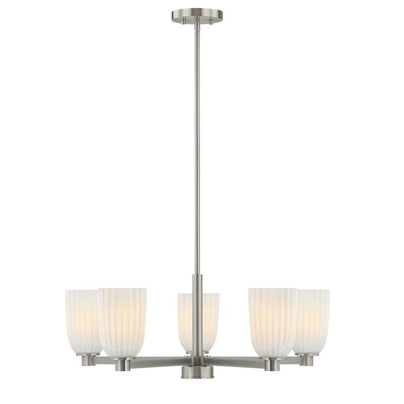 Savoy House Essentials Baldwin 5Lt Chandelier, Satin Nickel