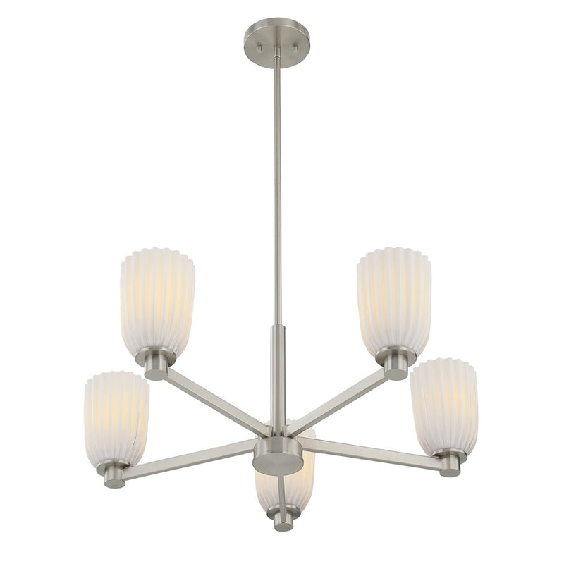 Savoy House Essentials Baldwin 5Lt Chandelier, Satin Nickel