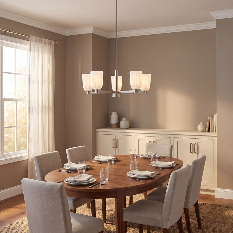 Savoy House Essentials Baldwin 5Lt Chandelier, Satin Nickel