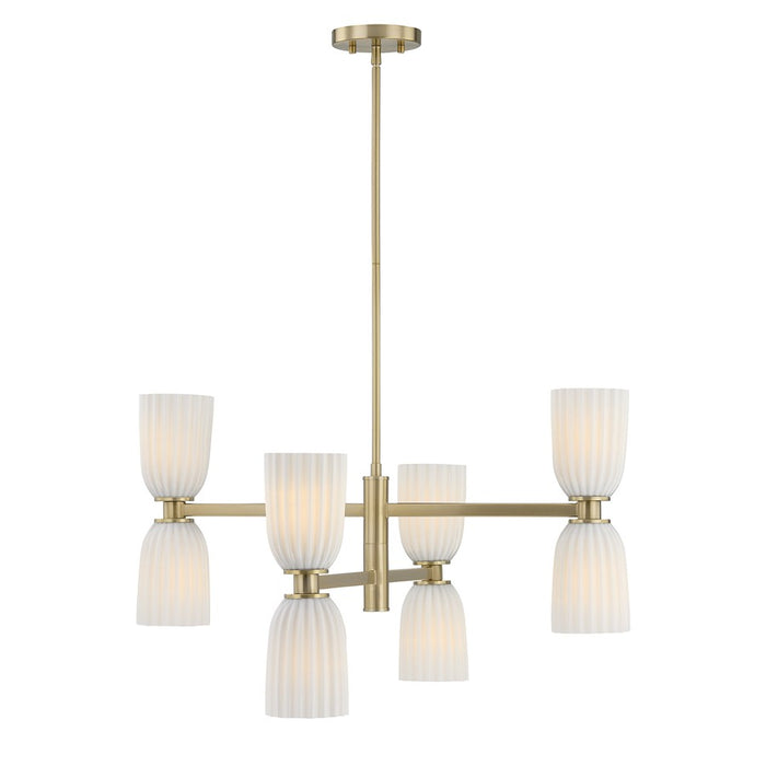 Savoy House Essentials Baldwin 8Lt Chandelier, Brass/White - 1-1248-8-127