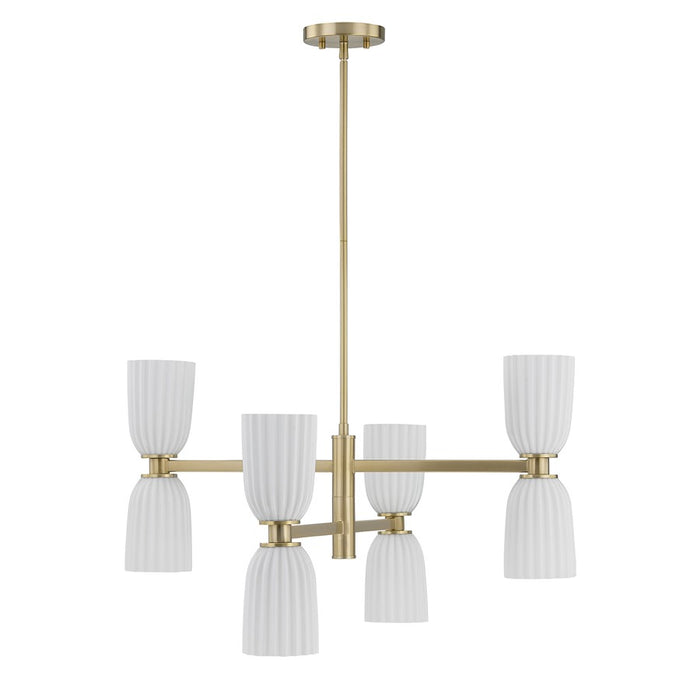 Savoy House Essentials Baldwin 8Lt Chandelier, Brass/White