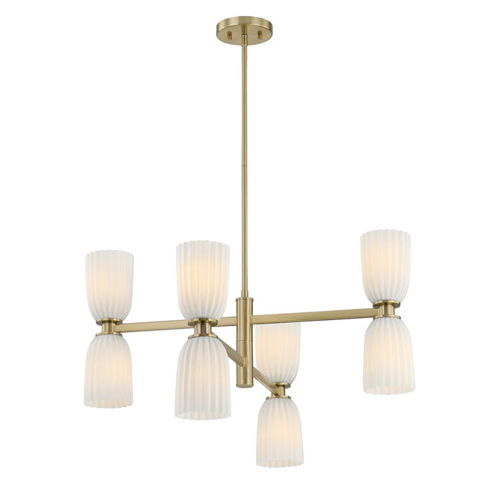Savoy House Essentials Baldwin 8Lt Chandelier, Brass/White