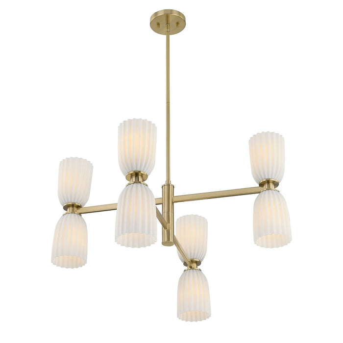 Savoy House Essentials Baldwin 8Lt Chandelier, Brass/White