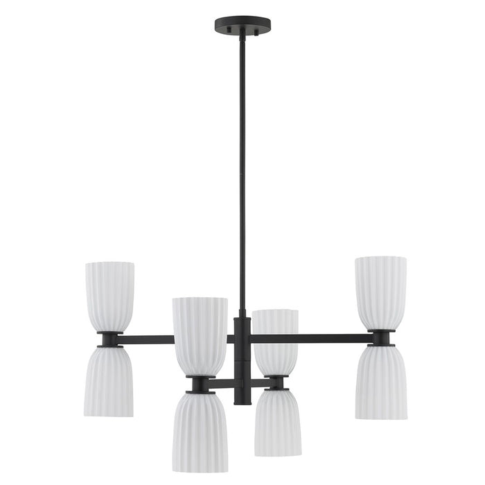 Savoy House Essentials Baldwin 8Lt Chandelier, Black/White Opal