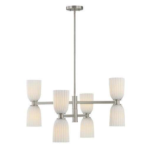 Savoy House Essentials Baldwin 8Lt Chandelier, Satin Nickel - 1-1248-8-SN