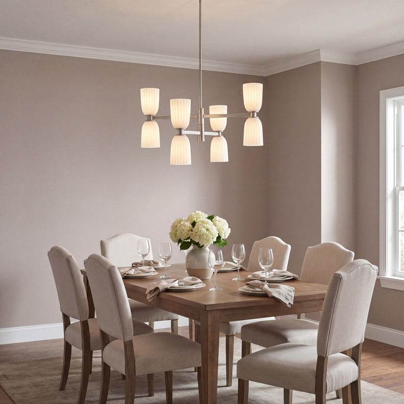 Savoy House Essentials Baldwin 8Lt Chandelier, Satin Nickel