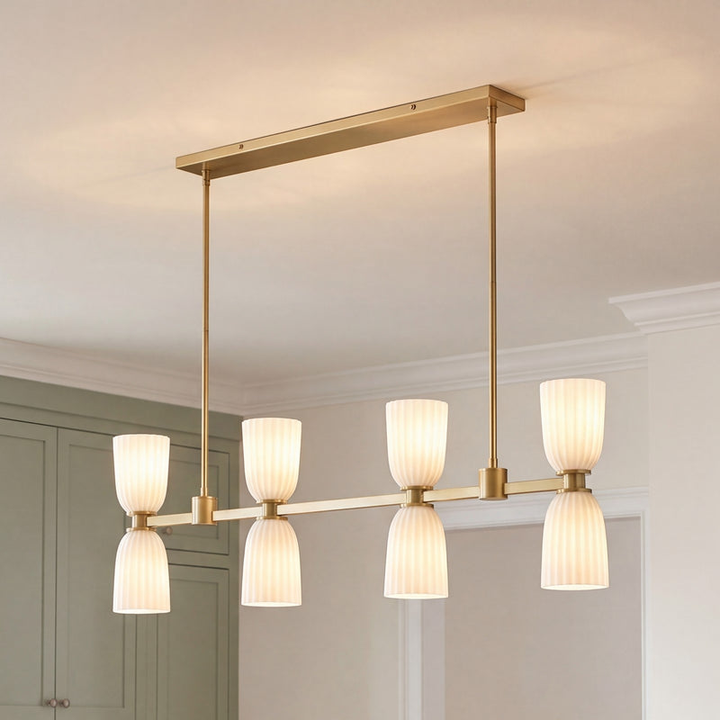 Savoy House Essentials Baldwin 8Lt Lin Chandelier, Noble Brass
