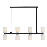Savoy House Essentials Baldwin 8Lt Lin Chandelier, Black/White - 1-1249-8-89
