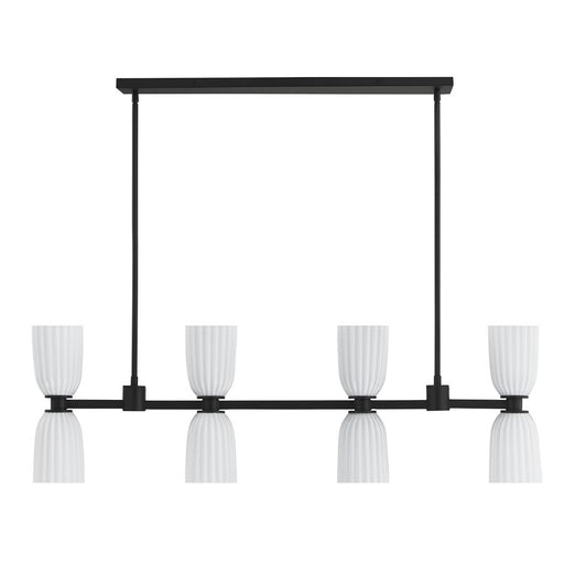 Savoy House Essentials Baldwin 8Lt Lin Chandelier, Black/White