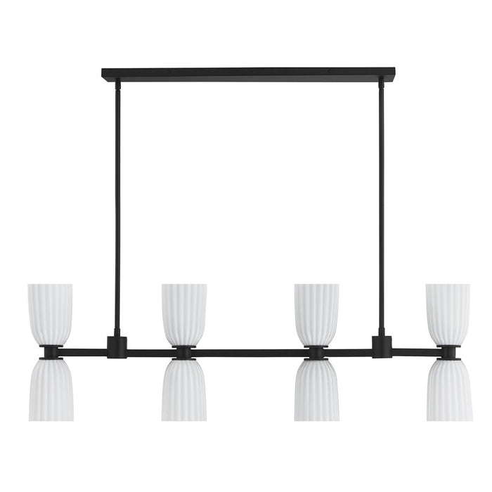 Savoy House Essentials Baldwin 8Lt Lin Chandelier, Black/White