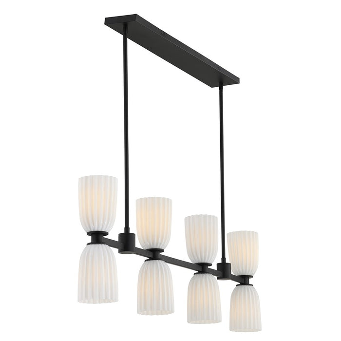 Savoy House Essentials Baldwin 8Lt Lin Chandelier, Black/White