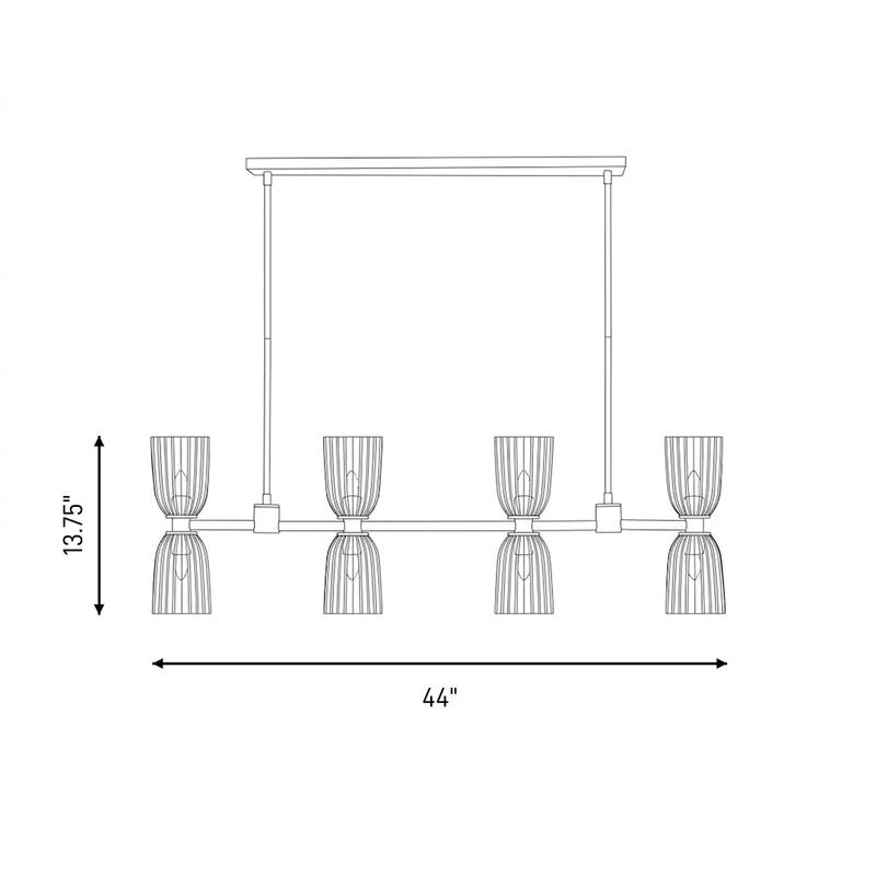 Savoy House Essentials Baldwin 8Lt Lin Chandelier, Black/White