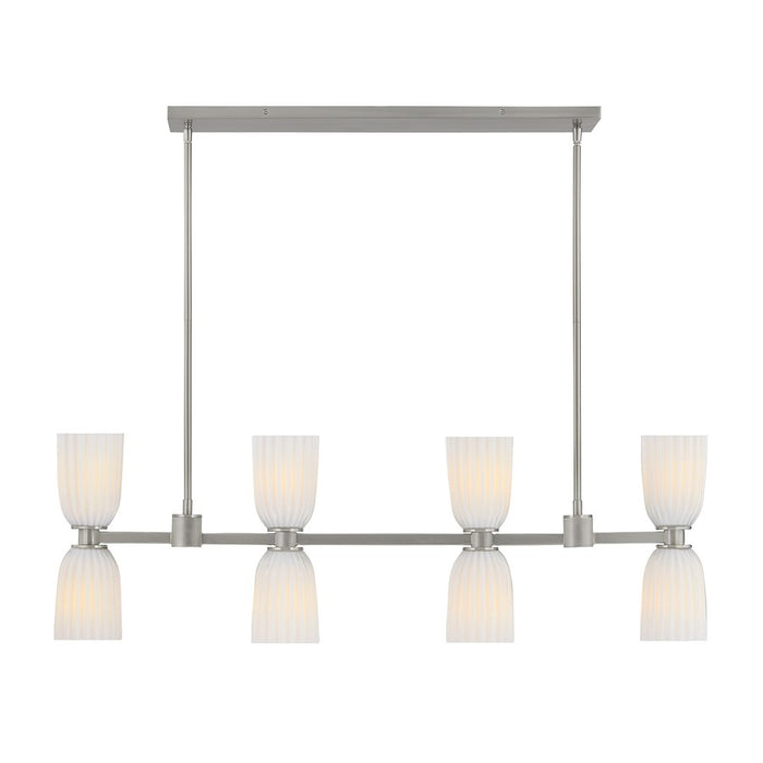 Savoy House Essentials Baldwin 8Lt Lin Chandelier, Satin Nickel - 1-1249-8-SN