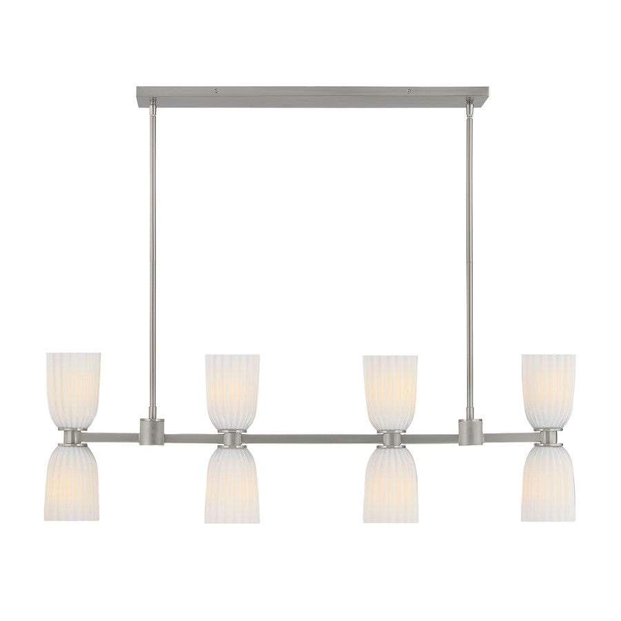 Savoy House Essentials Baldwin 8Lt Lin Chandelier, Satin Nickel - 1-1249-8-SN