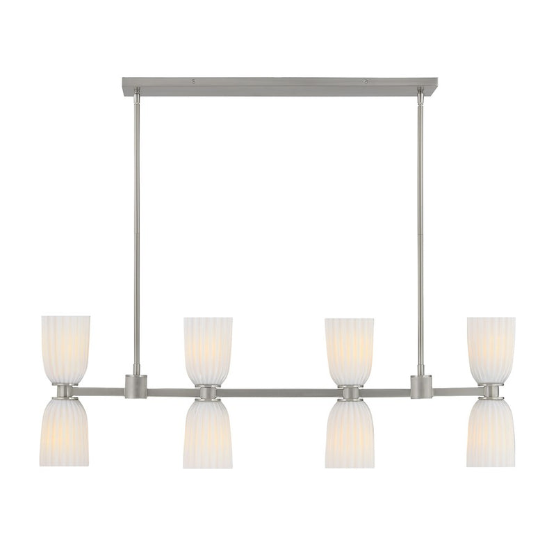 Savoy House Essentials Baldwin 8Lt Lin Chandelier, Satin Nickel