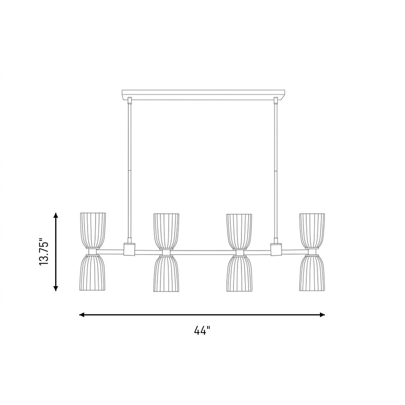Savoy House Essentials Baldwin 8Lt Lin Chandelier, Satin Nickel